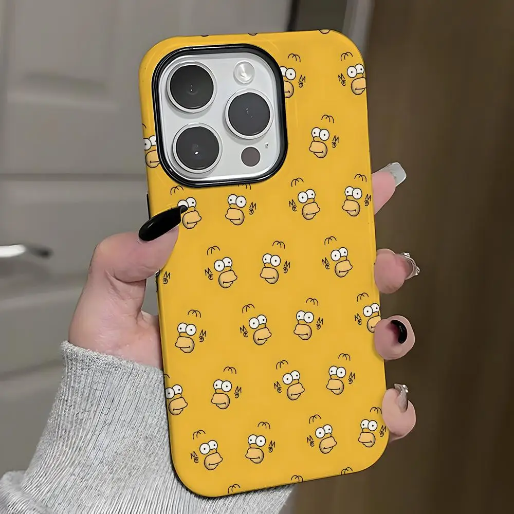 Charming Cartoon Themed Phone Case with Double-Layer Shell Design