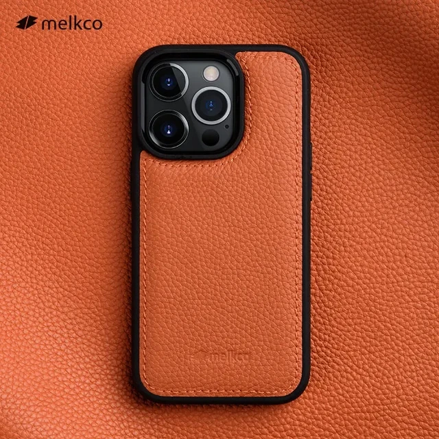 Original Melkco Genuine Leather Case fr iPhone 15 Pro Max 14 Business Back  Cover