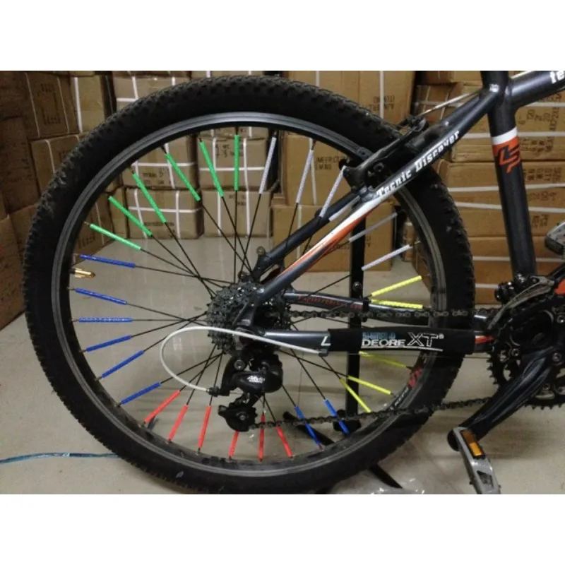 12pcs/set Reflective Warning Strip Bicycle Hot Wheel Wheel Reflective Strip Mountain Bike Rim Spoke bike accessories bicycle wheel stickers