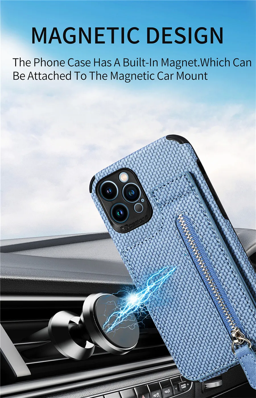 iphone 13 mini case Magnetic Zipper Wallet Carbon Fiber Protection Cover For iPhone 13 Pro Max 12 Mini 11 Case Shockproof Phone Case Coque Fundas iphone 13 mini case clear