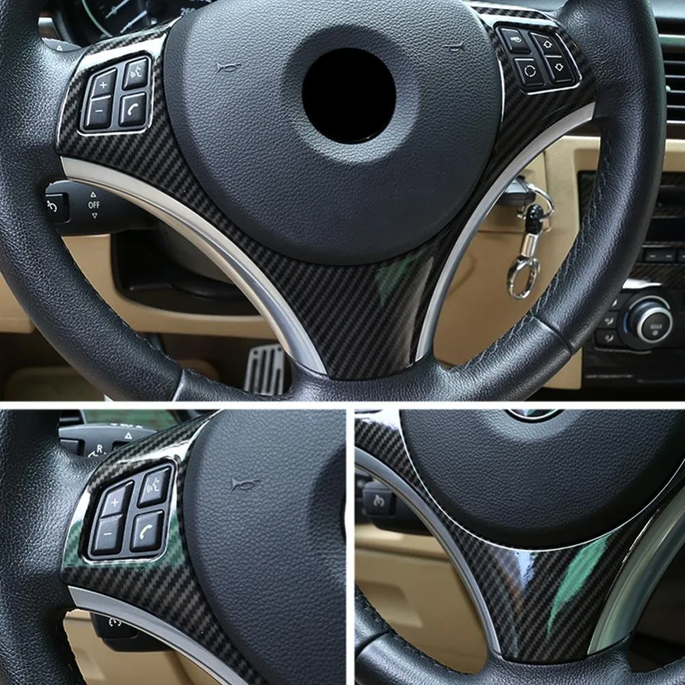 BMW 1 3 시리즈 E87 E90 E92 E93 2005-2012 용 탄소 섬유 자동차 핸들 패널 장식 커버 트림 몰딩 스티커
