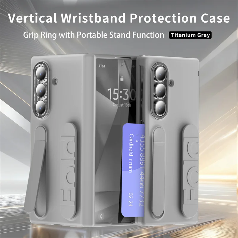 Wristband Holder Phone Case with Card and Pen Slots & Screen Protector Film Cover