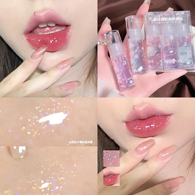 Cappuvini Peach Lip Oil Fresh Fruit Transparent Glass Lip Balm Long-Lasting Moisturizing Liquid Lipstick Lip Gloss Cosmetics 5