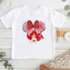 Cartoon Disney Princess Print T-shirts for Children Summer Cotton Short Sleeve Children Clothes Girl Tops 6