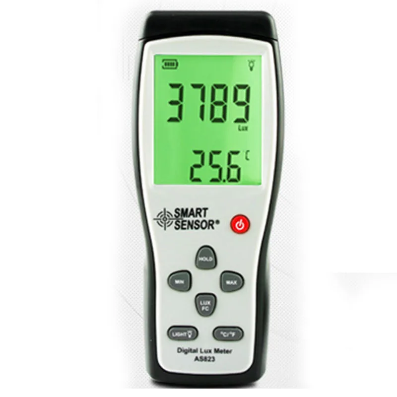AS823 Digital Lux Meter Light Meter Illuminance Flow Light Measurement 1~100.000lux