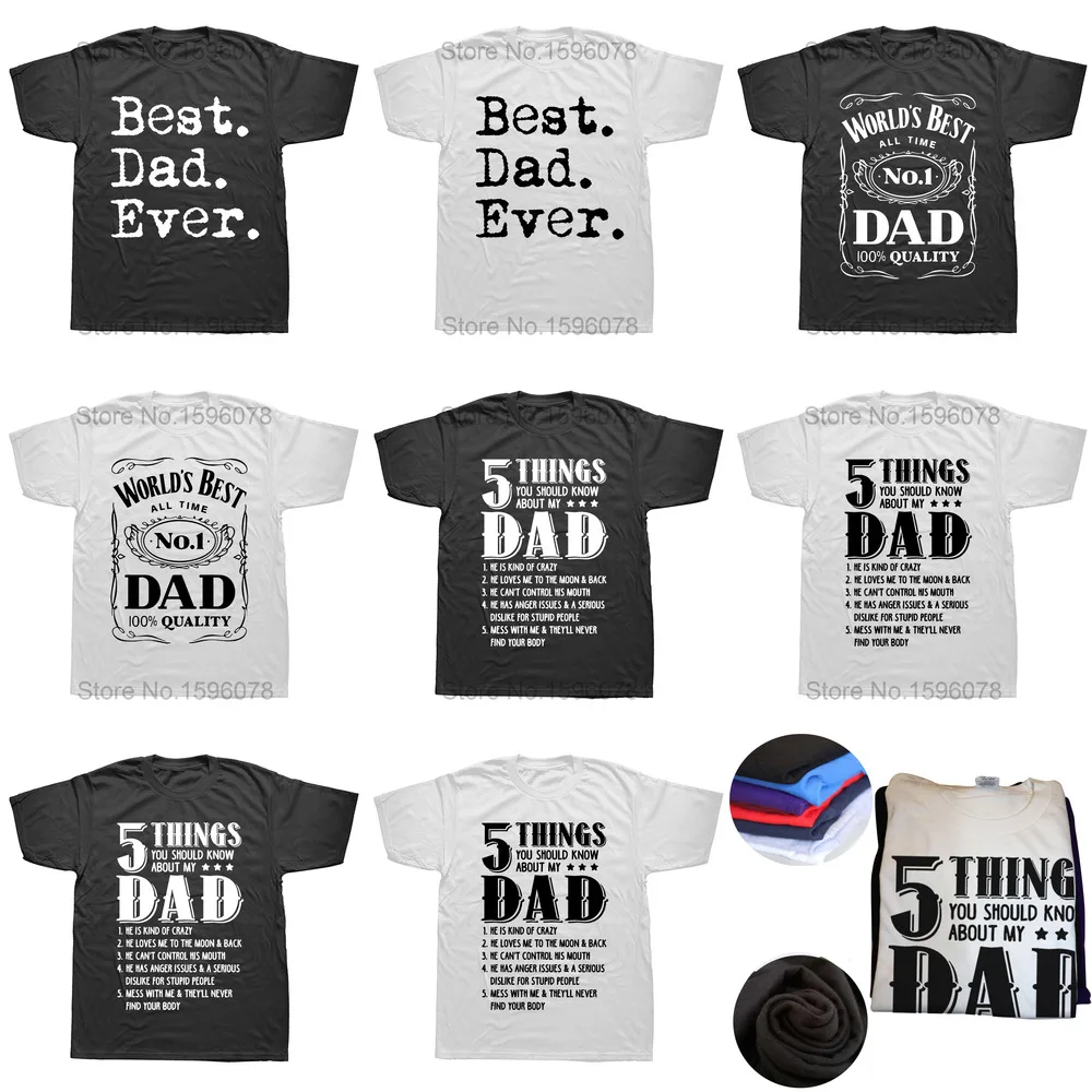 5 cose che dovresti sapere su mio padre T-shirt Divertente Padre Papà Regali Top 100% Cotone Unisex Morbido Casual T-shirt EU_voghion.com
