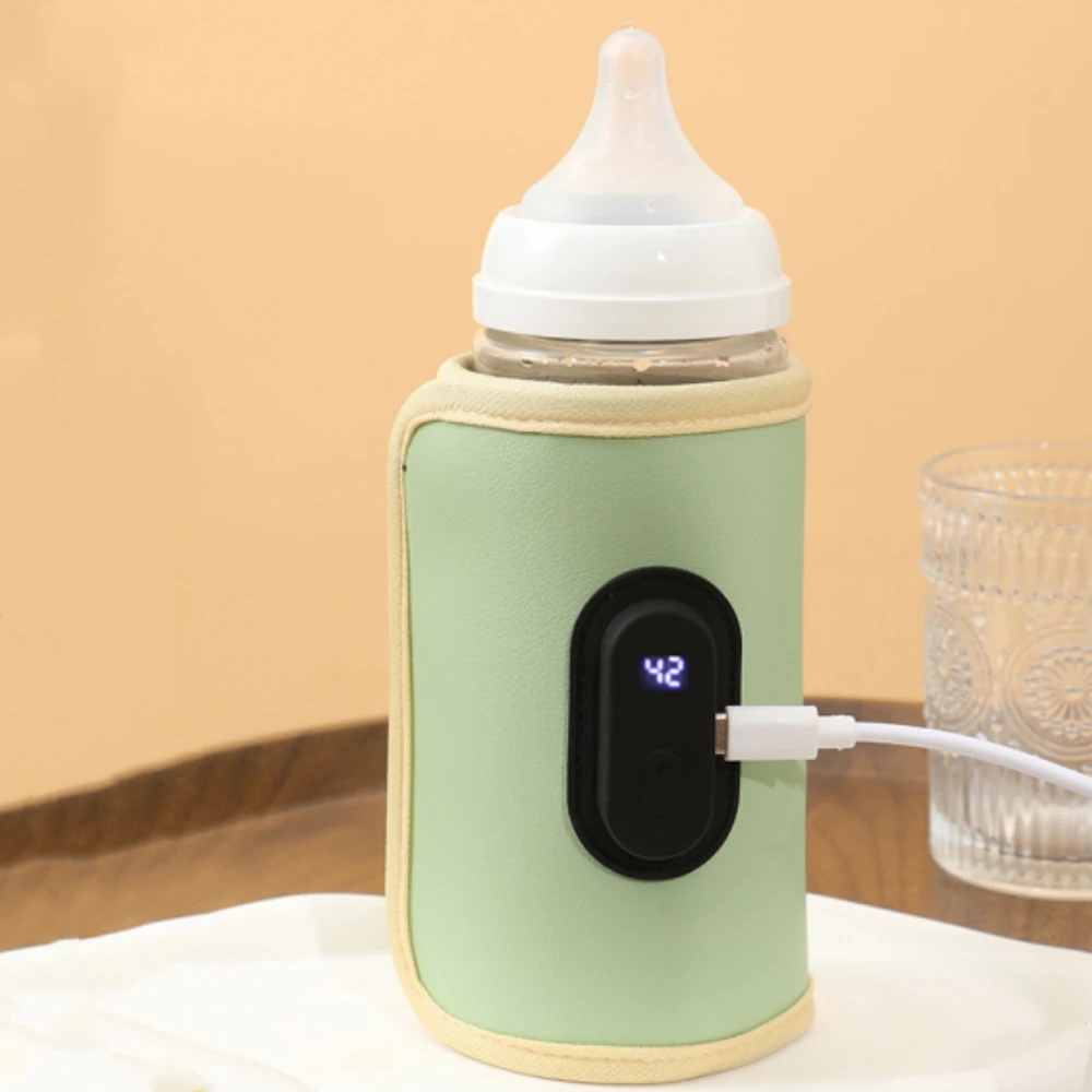 Bottle Warmer Milk Bottle Heater USB Baby Bottle Warmer Thermal Bag Insulation Heater for Cups Baby Feeding Milk Bottle 20 Temperature Heat Digital Display