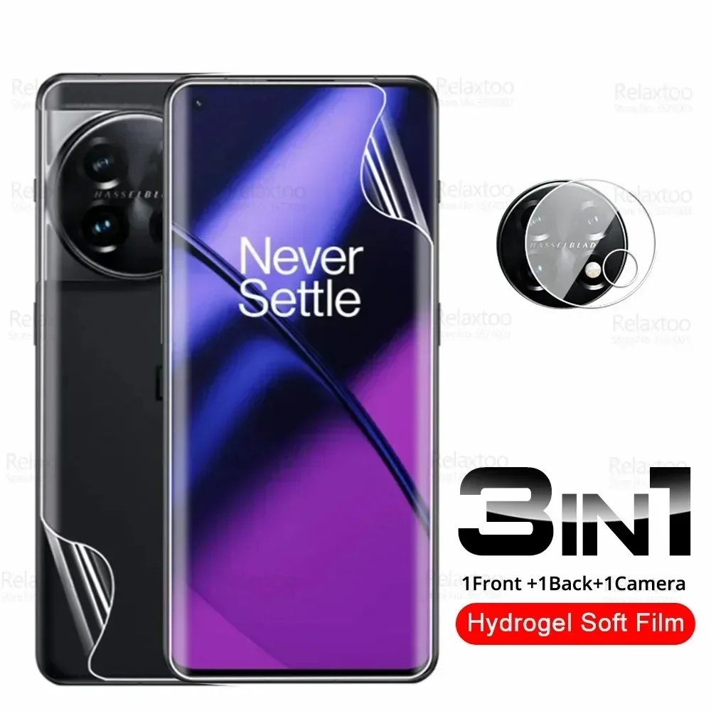 

Гидрогелевая пленка для OnePlus 11 3 в 1, стеклянная передняя и задняя защитная пленка для камеры One Plus 11 Oneplus11 5G 6,7 дюйма PHB110, мягкая пленка для телефона