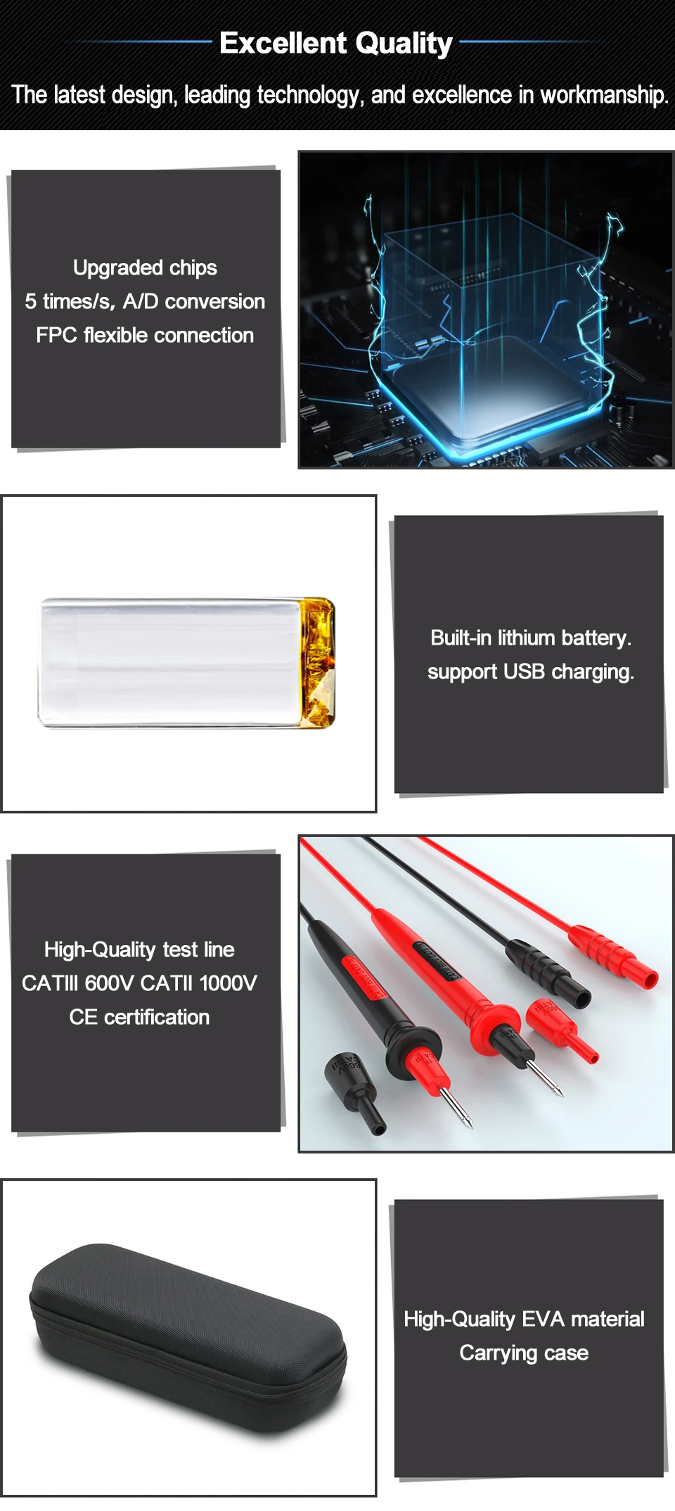Tester, Detector, Capacitor VFC Atual, Ohm Fio Vivo, Hz Teste NCV