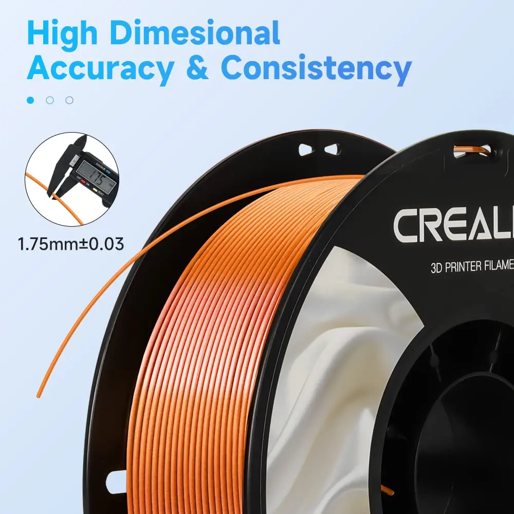 Creality 실크 PLA 필라멘트, FDM 및 FFF 3D 프린터용, 엉킴 방지, 강한 본딩 오버행 성능, 1.75mm