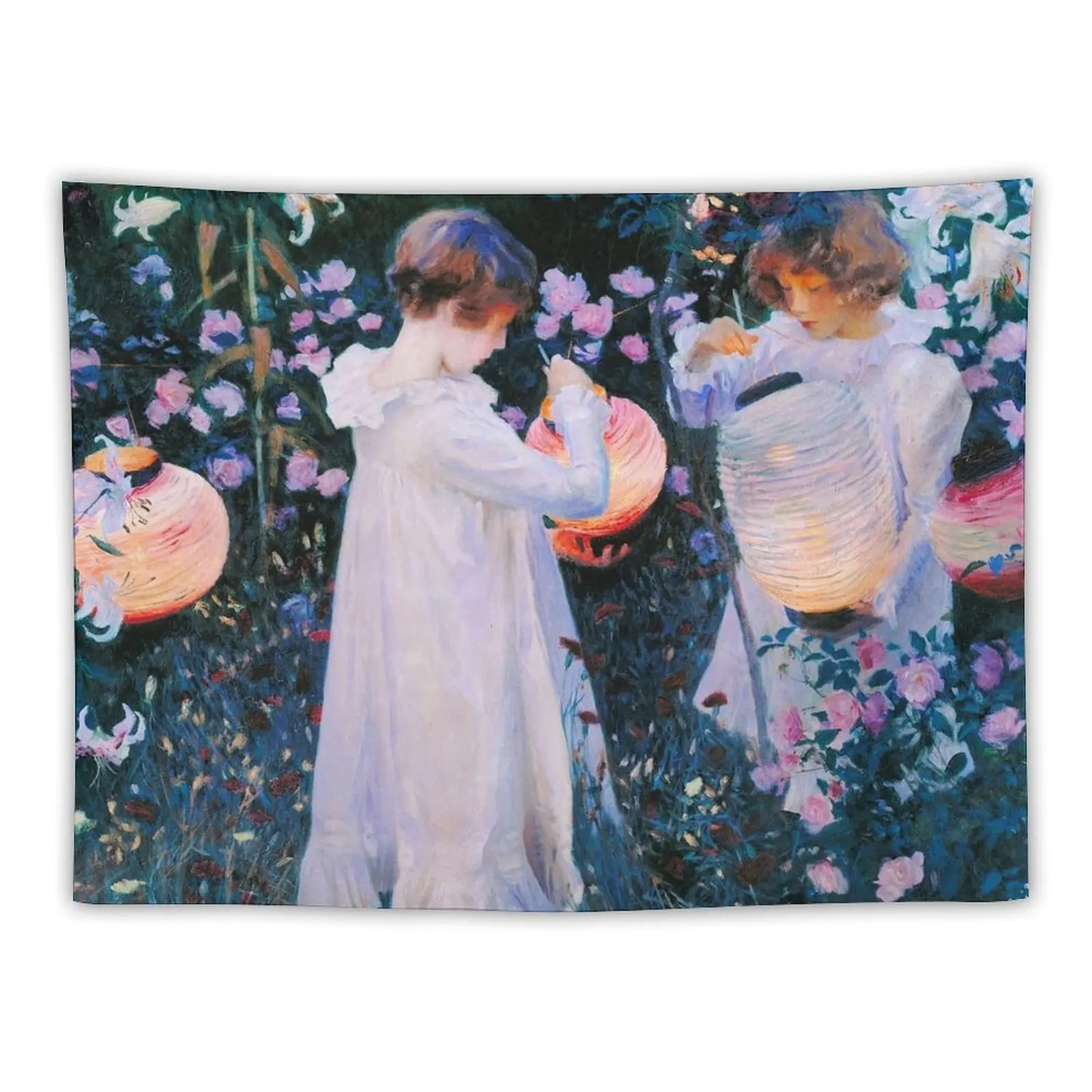 

John Singer Sargent - Carnation, Lily, Lily, Rose Tapestry Bathroom Decor Decor For Bedroom Tapestry