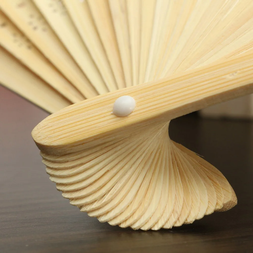 Bamboo Folding Hand Fans - Personalized Paper Fans for Wedding Party Decor