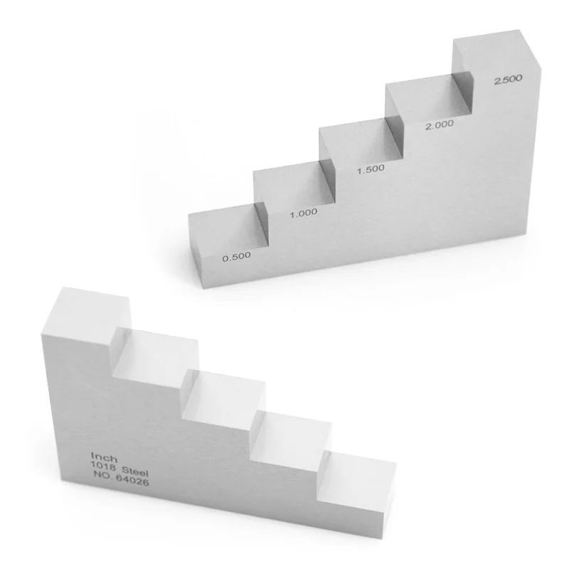 

Newest YUSHI 0.500" 1.000" 1.500" 2.000" 2.500" Inch Thickness Calibration Ultrasonic 5 Step Block 1018 Steel