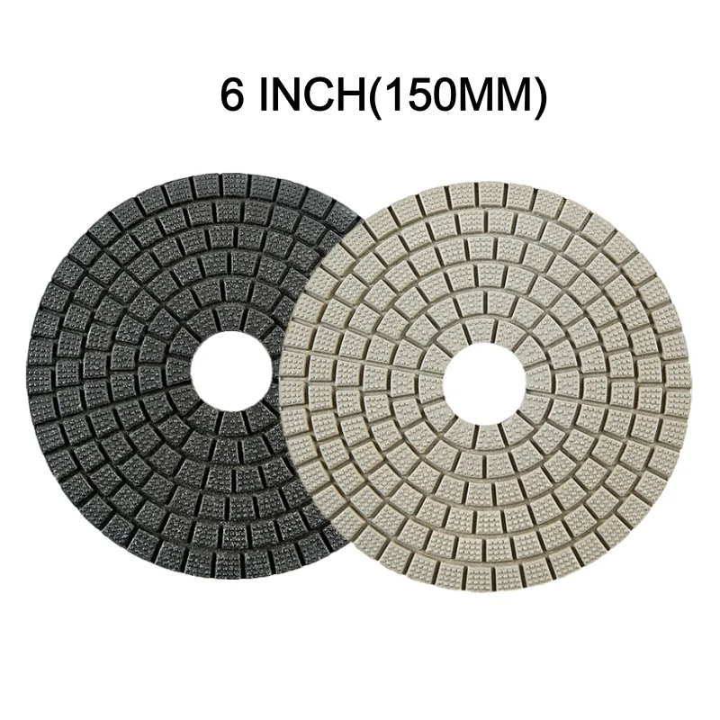 150mm 6 Zoll Schwarzes Polierpad, Weißes Polierpad 0 # Polierpads für Stein, Granit, Marmor, Spiegelglanz-Finish