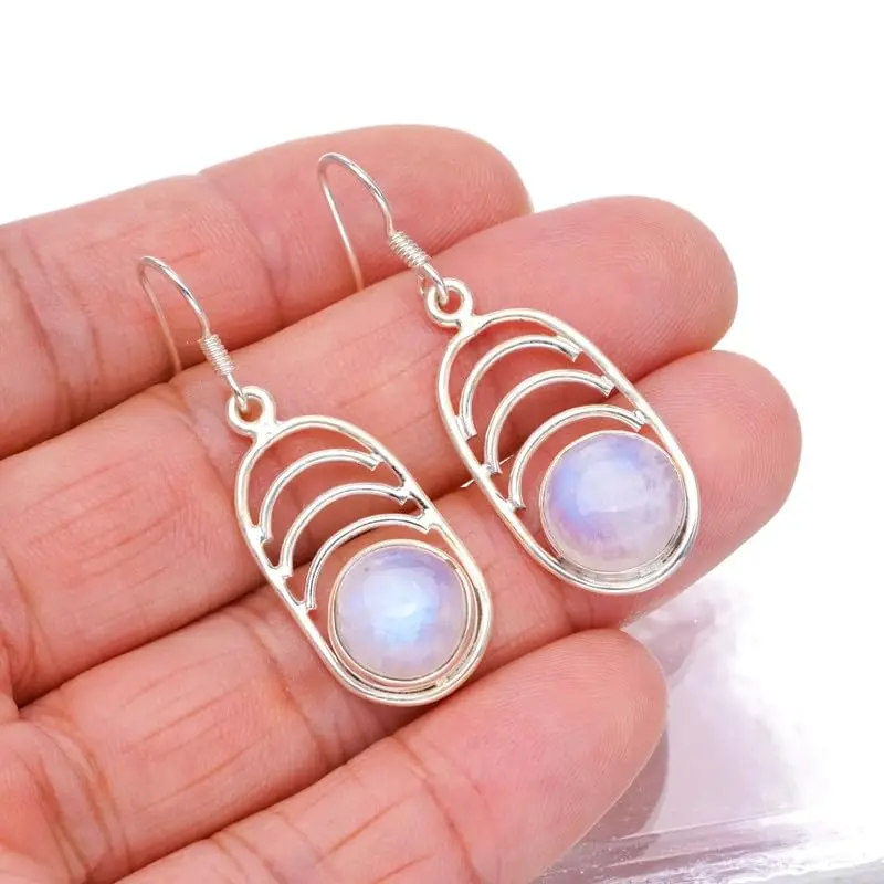 

Серьги из серебра с лунным камнем, 1/2 дюйма
