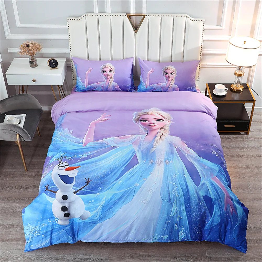 Disney ložní prádlo sada fialový mražený elsa kněžna prošívaná deka obal stanovuje pro děťátko děti dívčí postel narozeniny dárky po jednom zdvojený plný rozměr
