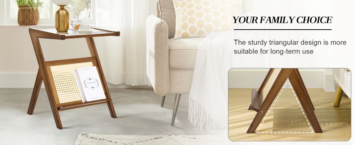 wicker side table