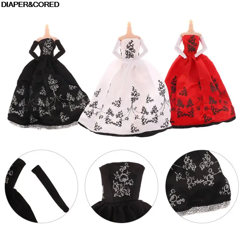 

Case For Barbies Doll Clothes Princess Dress Banquet Party Beautiful Dress Marriage Dress For Barbies Accessories Toys