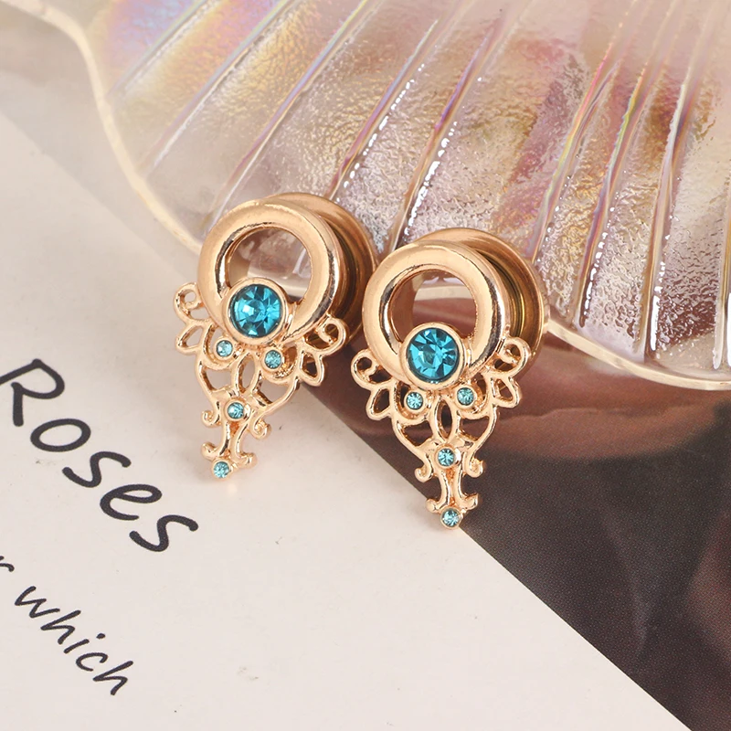 Unique Stainless Steel Woman drop Head Ear Piercing Plugs Stretchers Body Jewelry Earring Gauges Tunnels Expanders drop ship