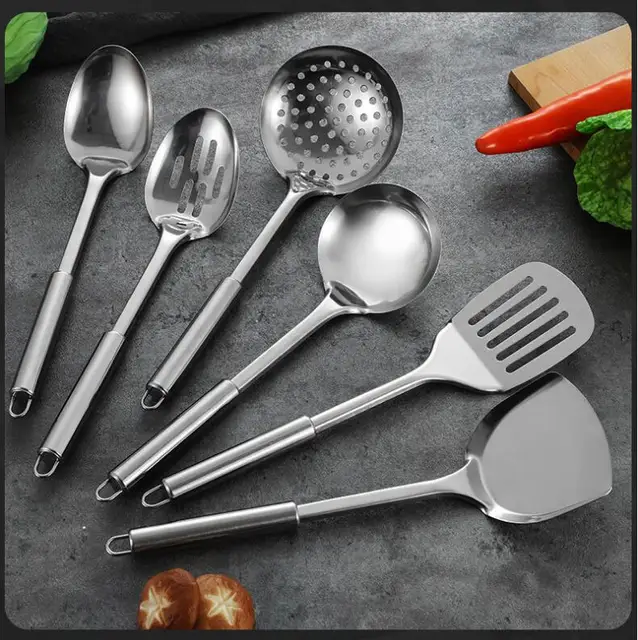 Stainless Steel Kitchenware Pot Shovel Set  Stainless Steel Cooking Tool  Sets - Cooking Tool Sets - Aliexpress