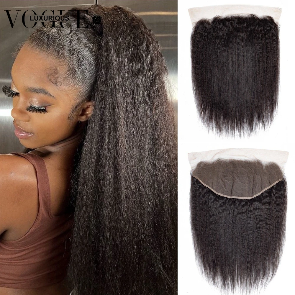 

Kinky Straight 13x4 13x6 HD Lace Frontal Only Melt Skins Transparent Real HD Lace Closure Indian Remy Human Hair Natural Color