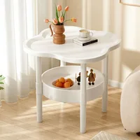 Table d'appoint tendance 40x40CM, petite Table d'appoint en plastique, facile à assembler, Table de chevet Double couche pour le salon 2