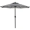 9' Patio Umbrella Outdoor Table Umbrella with 8 Sturdy Ribs (Black and White) 2