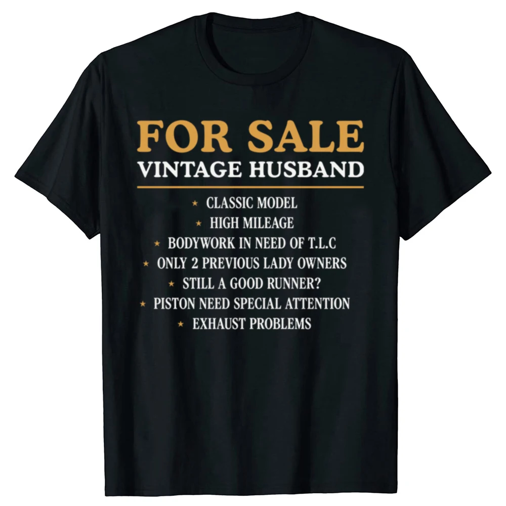 Lustiges Vintage-T-Shirt „Husband“ aus reiner Baumwolle, Unisex, Streetwear, Humor-T-Shirt, lockere Passform, Kleidung für Männer und Frauen, kurzärmelig