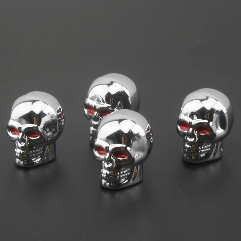 Premium Skull Design Tire Valve Caps - Durable ABS Wheel Covers for Cars, Motorcycles, and Bikes