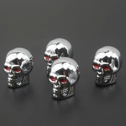 Premium Skull Design Tire Valve Caps - Durable ABS Wheel Covers for Cars, Motorcycles, and Bikes (Silver)
