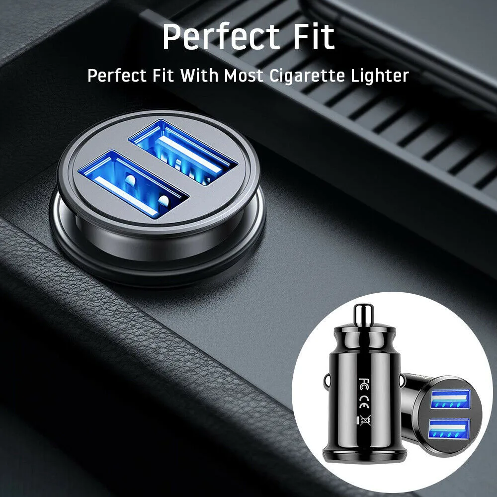 

DIVI Minimal Car Charger - Brand New, High Quality, 2.4A Output, Compact Size, Stylish LED Light, Fireproof ABS + PC