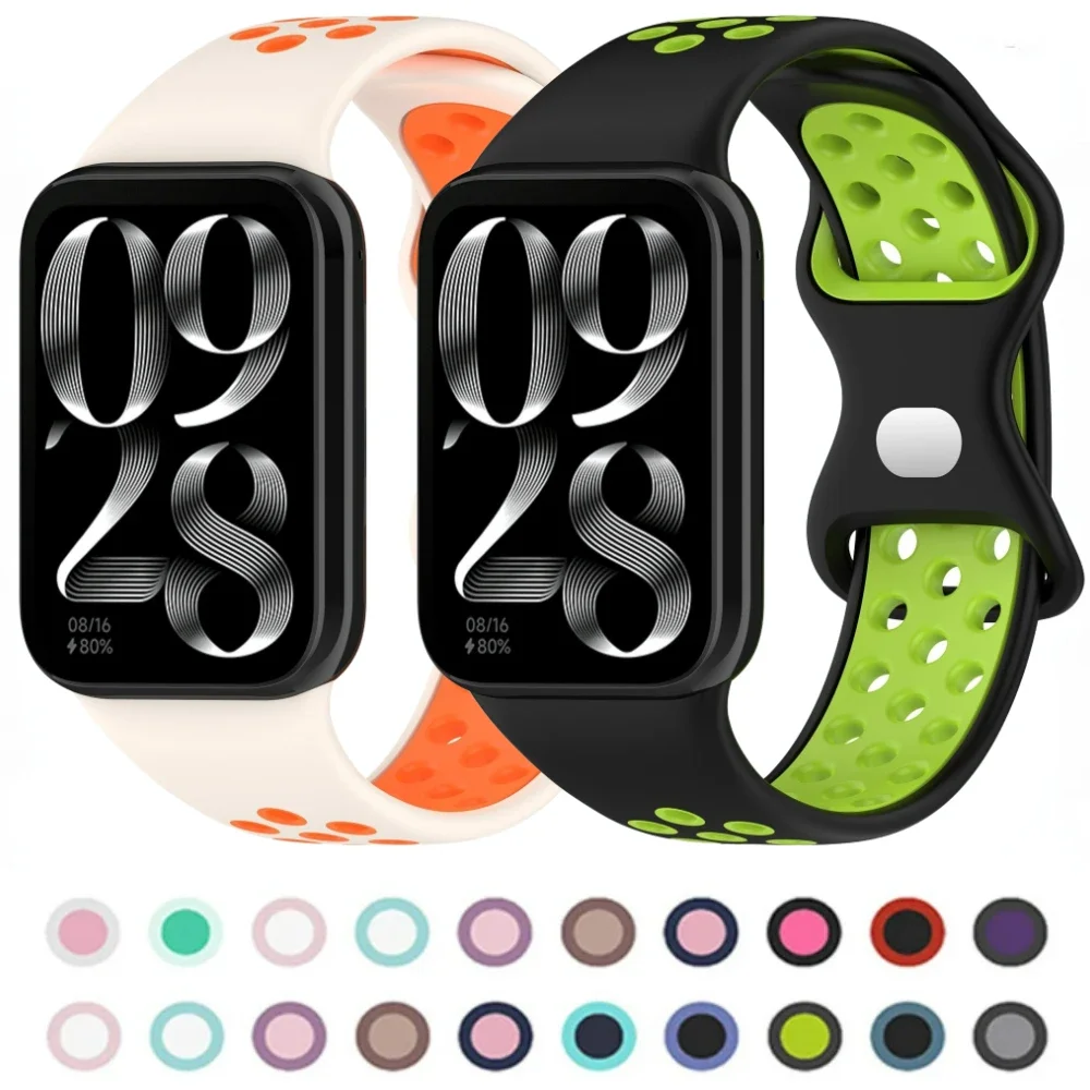 Two-Color Sport Silicone Strap Wristband Bracelet Accessories