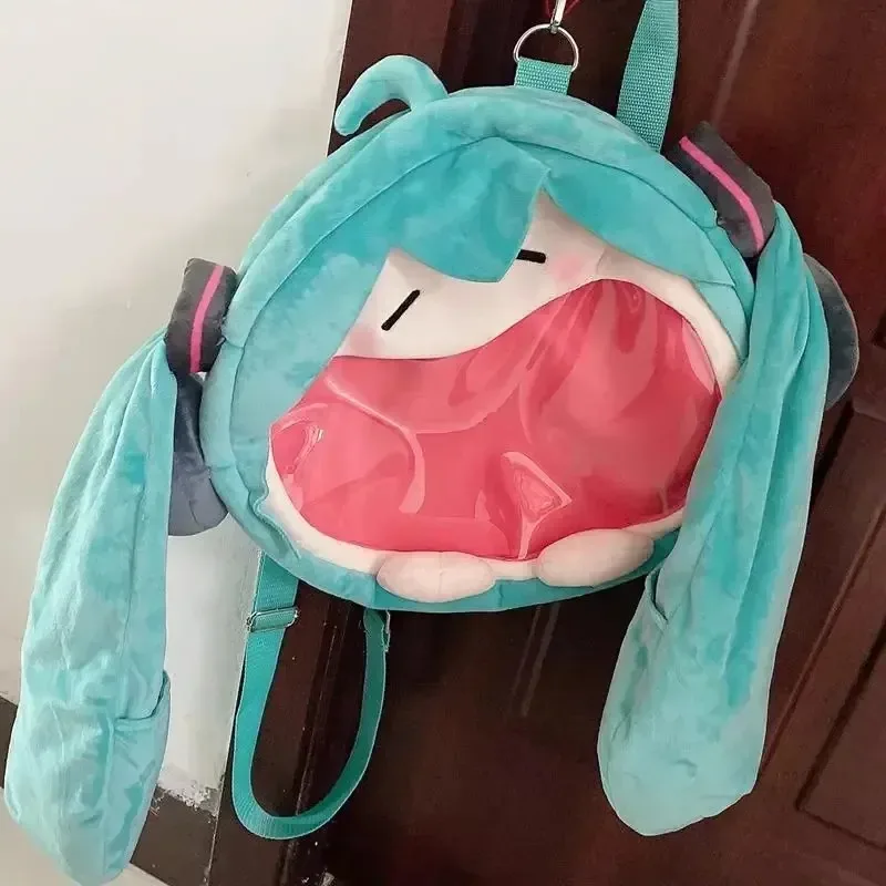 初音ミクの大きな口のぬいぐるみバッグ,柔らかいシングルバック