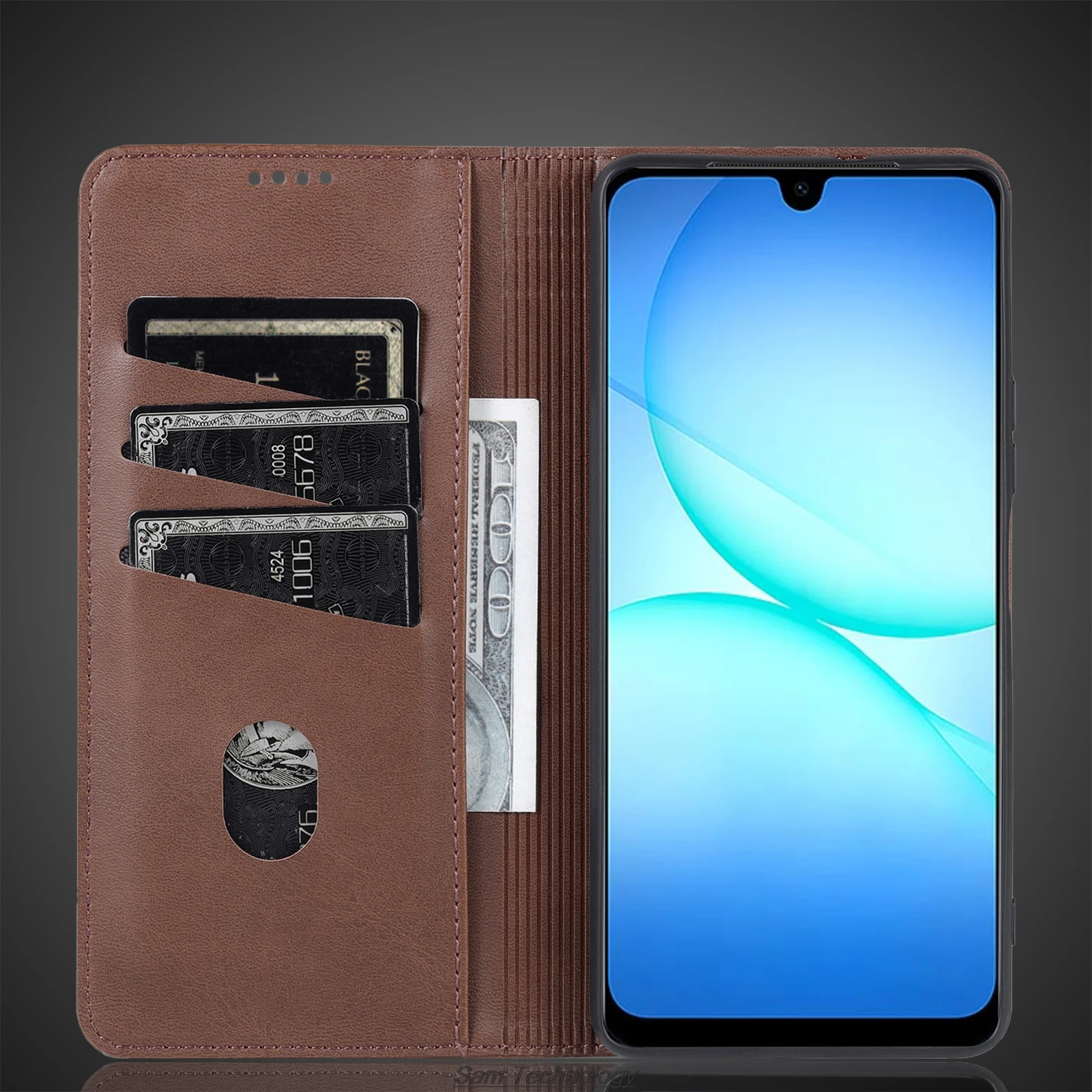 Deluxe Magnetic Adsorption PU Leather Flip Cover Protective Case