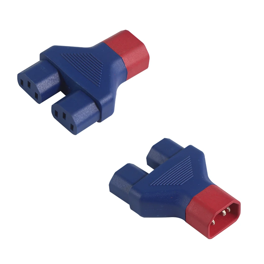 

100pcs Duty 3 Pole Iec 320 C14 to Double C13 Y Splitter Ac Adapter Power Plug 3 Pin 60320 Connector Female Male Dual Converter