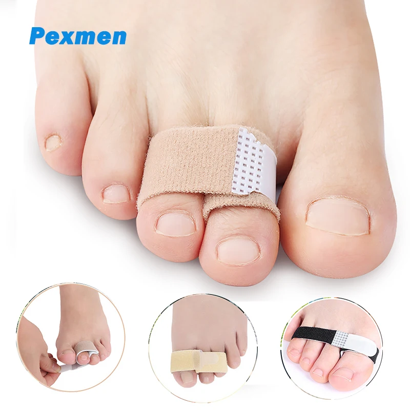 pexmen 1 2 5 10pcs hammer toe wraps toe corrector protector toe splints for overlapping crooked curled broken and bent toes Pexmen 1/2/5Pcs Hammer Toe Straightener Toe Splints To Wraps for Correcting Curled Crooked Overlapping Toes Corrector Protector
