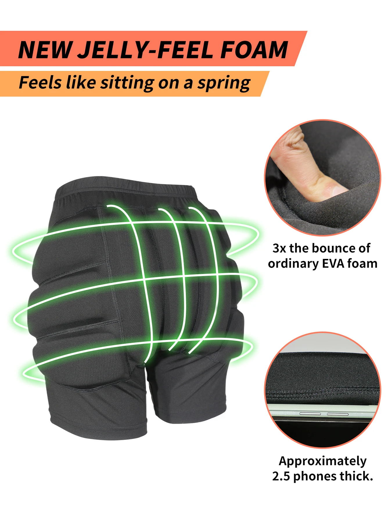 AVIVOR Figure Skating Protective Shorts with Side Zipper and 3D Padding for Kid Youth Adult Suitable for Skiing Skateboarding