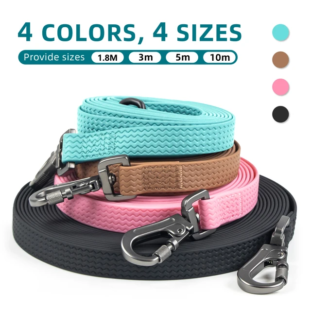 1.8M 3M 5M 10M  PVC Dog Leash large dog Medium Waterproof and easy to clean Wave texture running dog training Leash long strong 5
