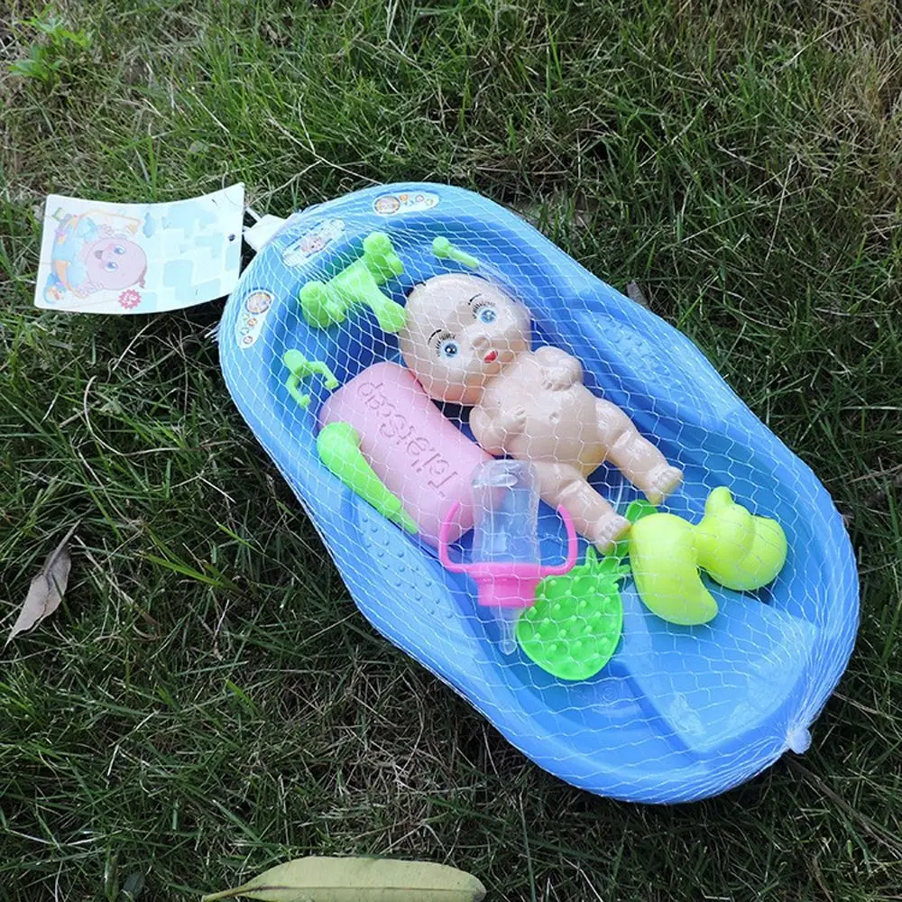 Realistic Baby Doll Bath Toys Soap Duck Bottle with Bathtub Doll Bath Set Little Newborn Educational Shower Toy Children's Day 3