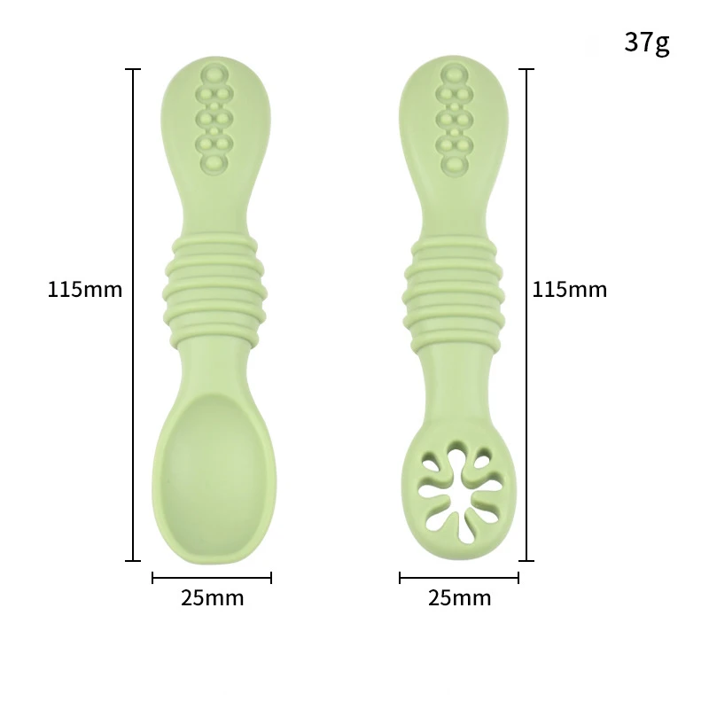 Baby Silicone Grinding Training Spoon Feeding Complementary Food Rice Paste Double Headed Soft Spoon Sticky Licking Rod BPA Free 2