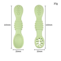 Baby Silicone Grinding Training Spoon Feeding Complementary Food Rice Paste Double Headed Soft Spoon Sticky Licking Rod BPA Free 2