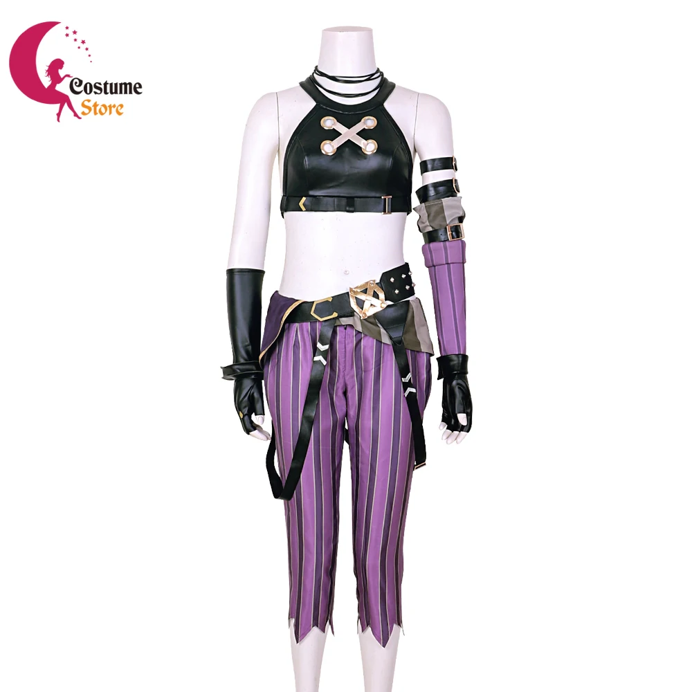 thumbnail image 1 of Disfraz de Cosplay de Jinx, disfraz de Anime LOL Jinx Arcane, uniforme de Cosplay, traje de Carnaval de Halloween, disfraz de Halloween hecho a medida, 1 of 4
