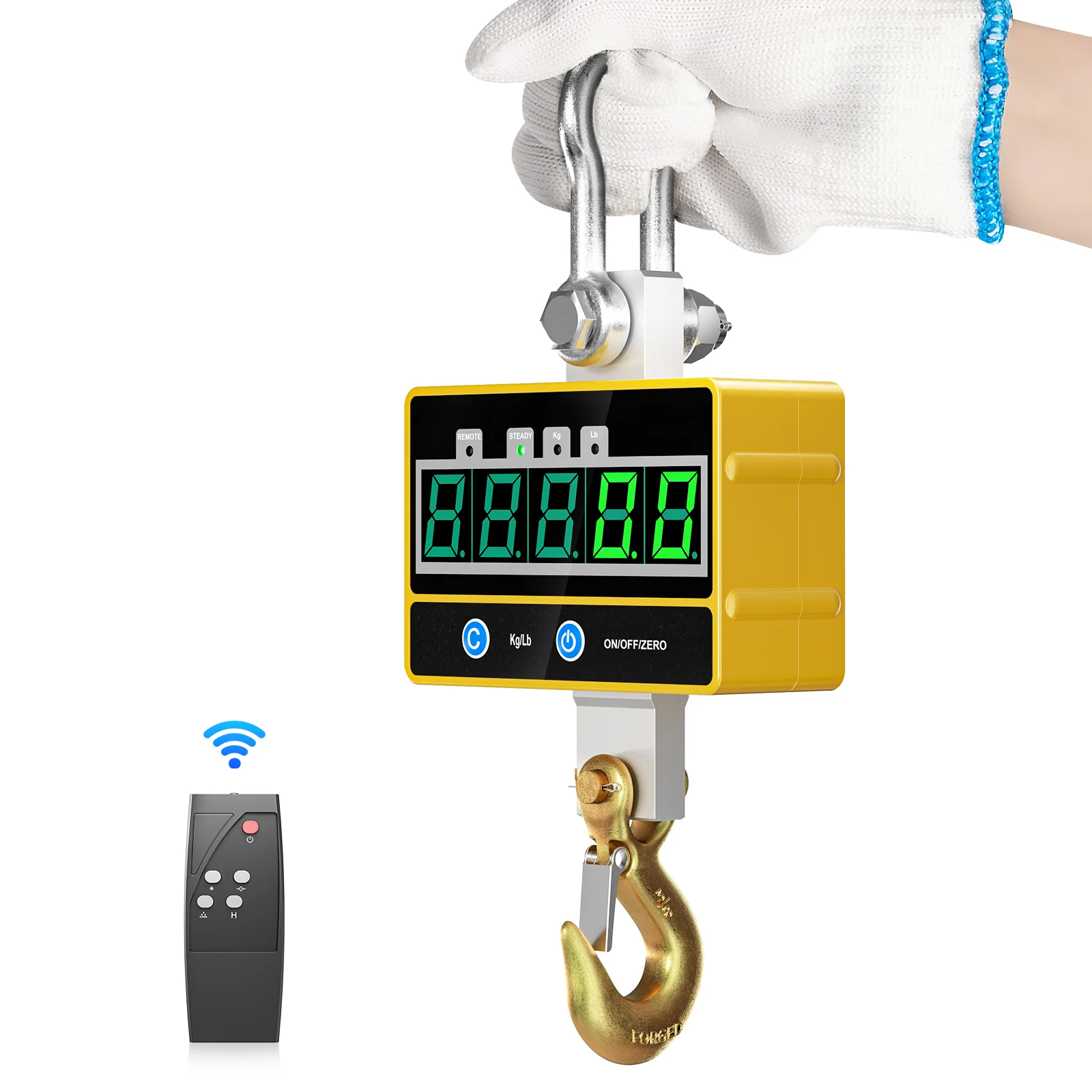 Pèse-bagages électronique grue 2000kg 2T rechargeable avec télécommande pour peser gros poissons thon requin