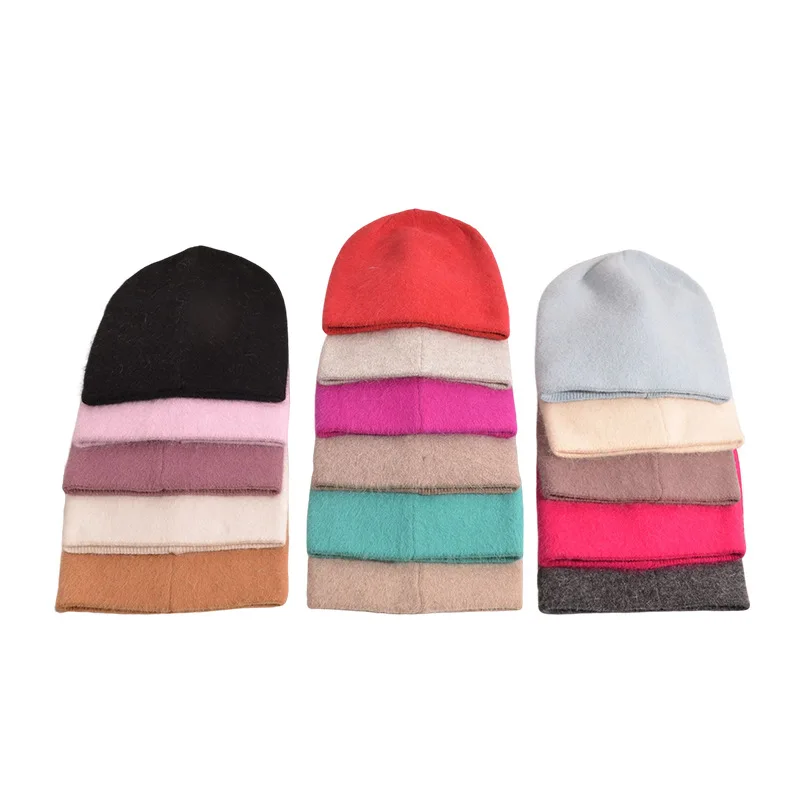 

Women Hat Angora Knit Beanie Winter Autumn Warm Soft Skiing Accessory For Outdoor