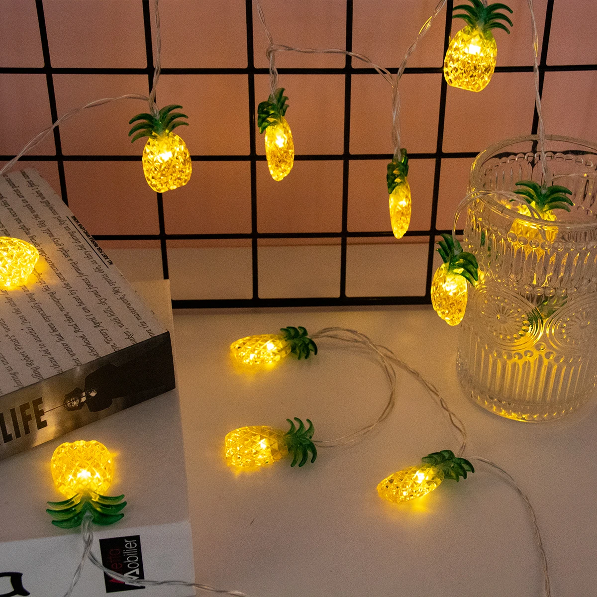 1.5M 10LED Flamingo Pineapple String Lights Tropical Hawaiian Party  Decoration Coconut Tree Light Wedding Birthday Home Decor - AliExpress, image size:1200x1200
