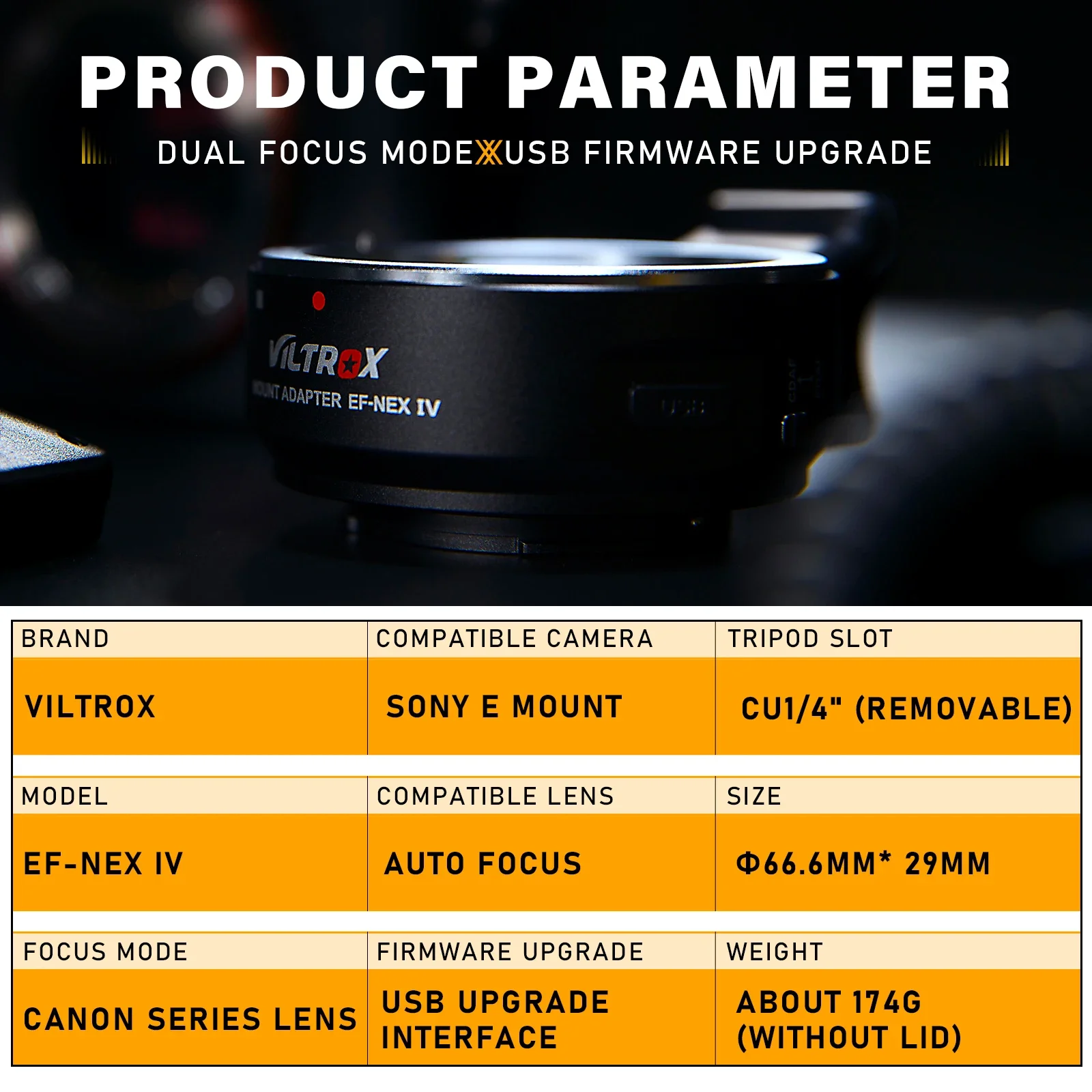 Viltrox EF-E5 Lens Adapter Auto Focus Full Frame Speed