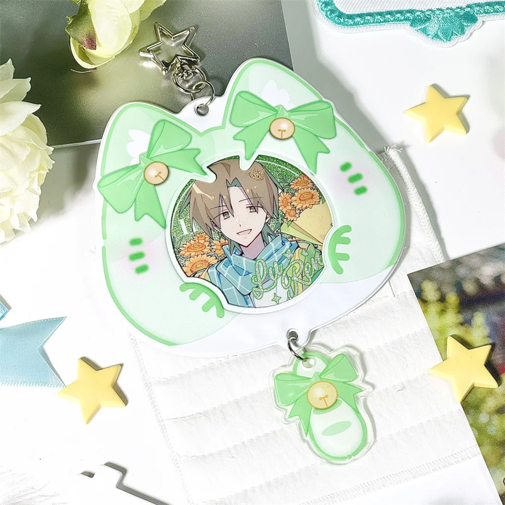 Cat Bow PVC Photocard Holder ID Card Badge Holder Photo Card Holders Transparent Display Protective Cover Backpack Pendant