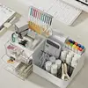 Makeup Organizer Pencil Holder for Desk Cosmetic Organizer Cosmetic Makeup Storage Box Desktop Stationary Organizer with Drawers 3