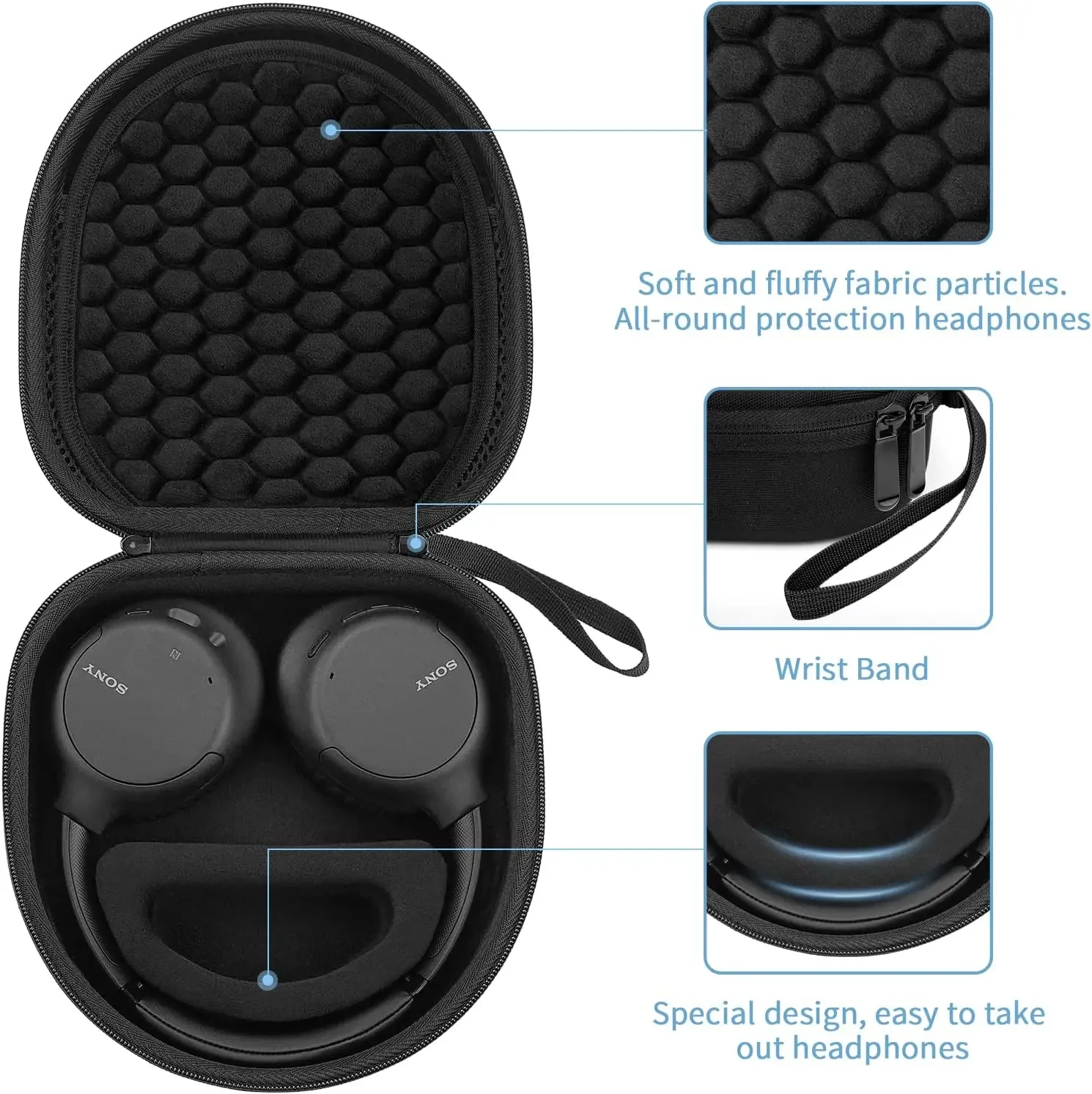 Hard Case Cover Bag for Sony WH-CH700N/ CH710N/ CH720N Headphones