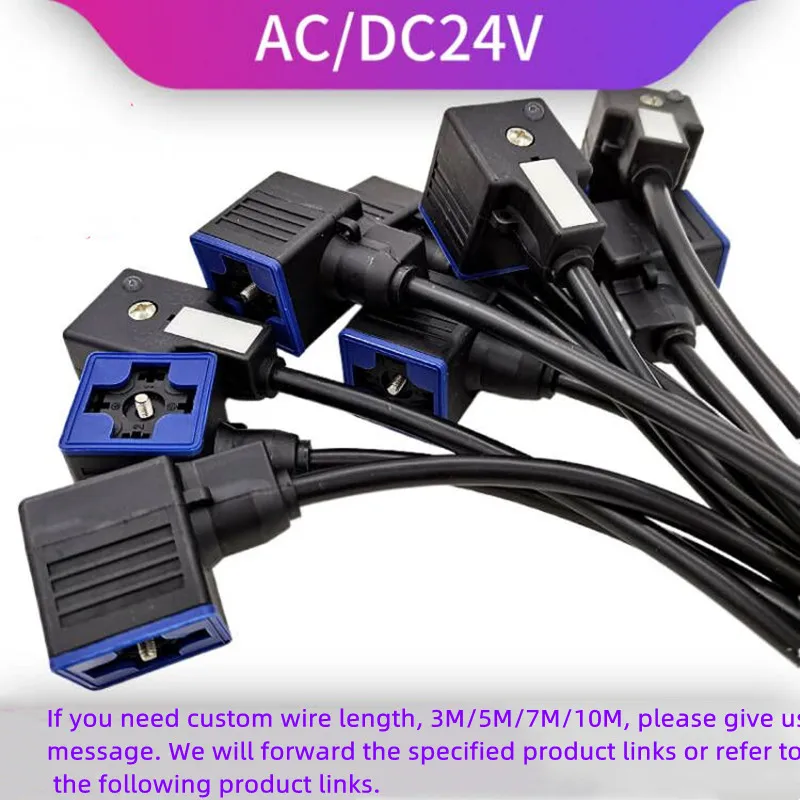 Com Luz Fio Plug AC DC24V4A Fiação Integrada Casting Plug 18mm